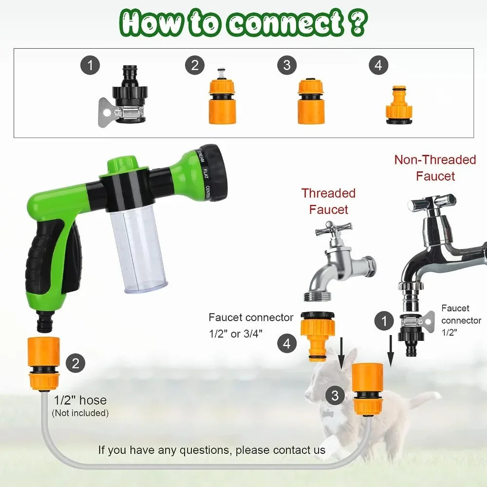 Dog Shower Sprayer 8 in 1